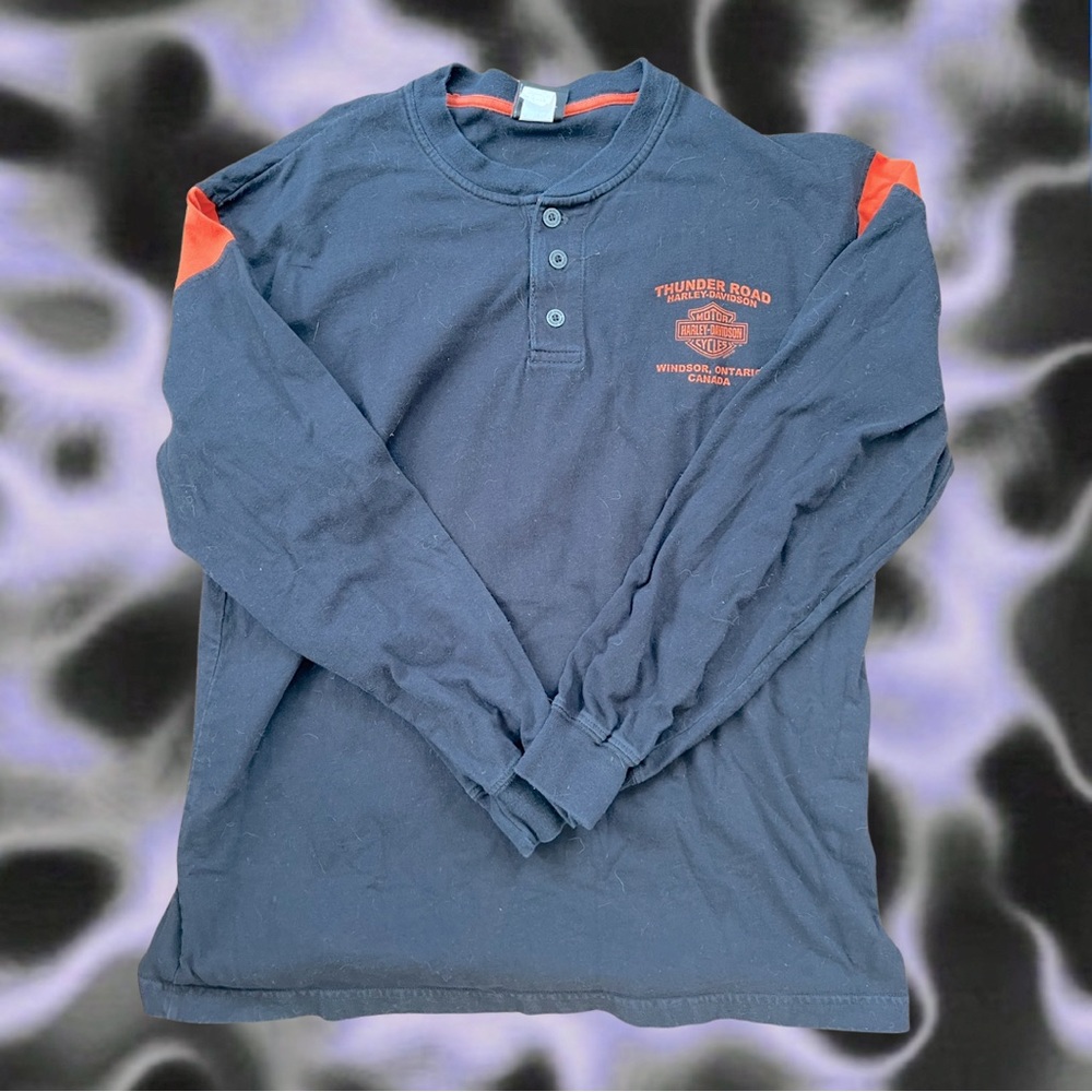 Harley davidson button up long sleeve shirt